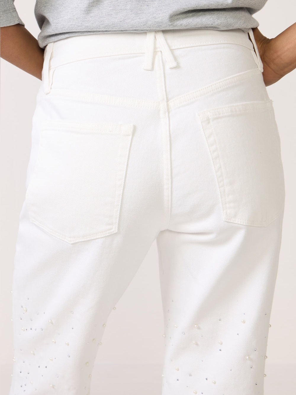 Good American Good Icon Straight Ankle Jeans White Size 8 NWT - Picture 4 of 11